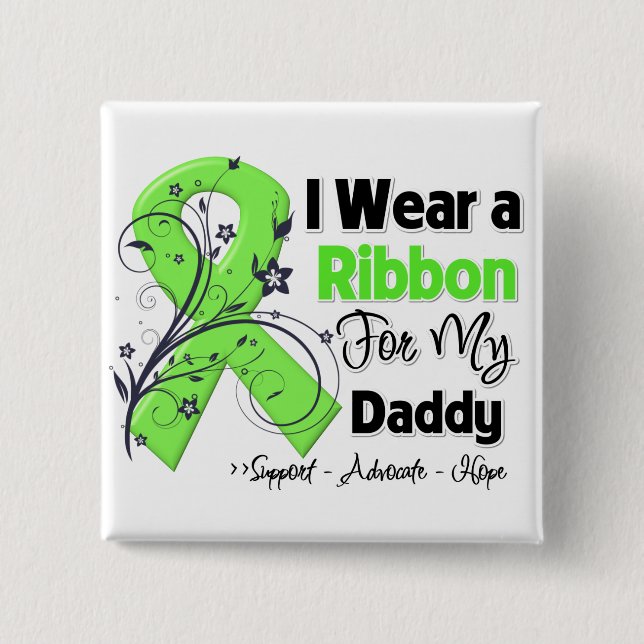Daddy - Lymphoma Ribbon 2 Inch Square Button (Front)