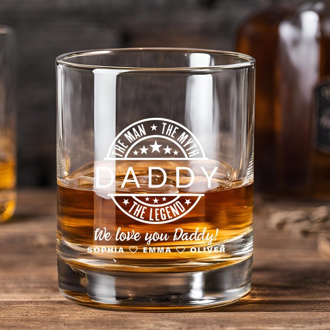 Daddy Man Myth Legend Father's Day Whiskey Glass (Creator Uploaded)