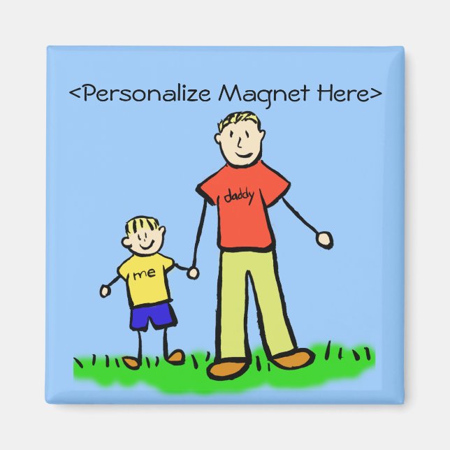 Daddy & Me - Father and Son Custom Magnet (Blonde) (Front)