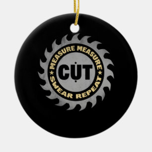 Daddy Measure Cut Handyman Woodworker Father Day Ceramic Ornament