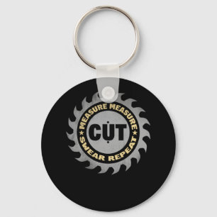 Daddy Measure Cut Handyman Woodworker Father Day Keychain