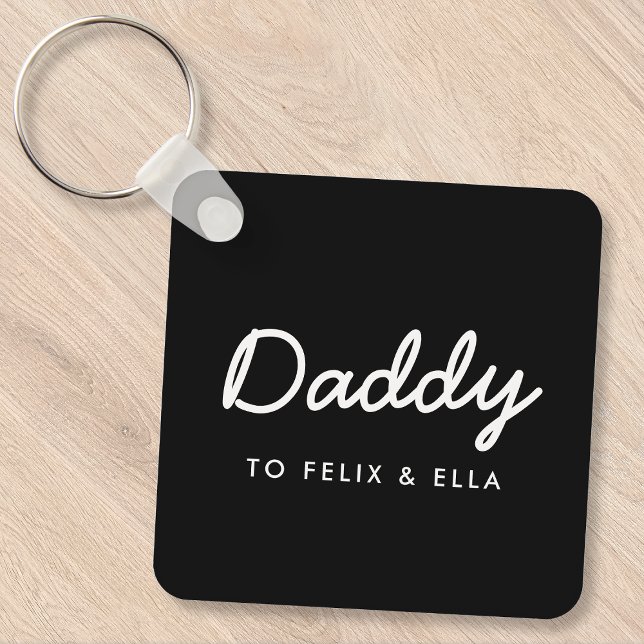 Daddy | Modern Black Kids Names Father's Keychain (Creator Uploaded)