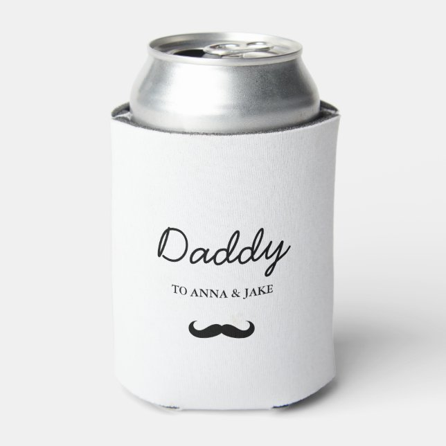 Daddy | Modern Father's Day Moustache Can Cooler (Can Front)