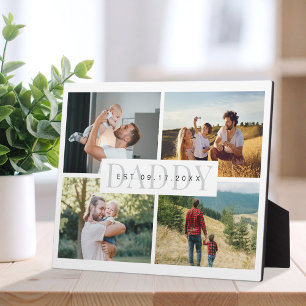 Daddy Modern Fathers Day Photo Collage  Plaque