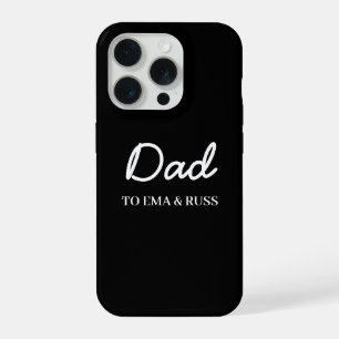 Daddy Modern Kids Names Father's Day Black iPhone 15 Pro Case