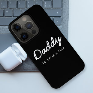 Daddy Modern Kids Names Father's Day Black iPhone 15 Pro Case