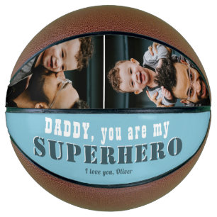 Daddy My Superhero Father`s Day 2 Photo Collage Basketball