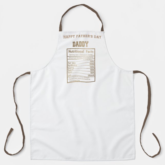 daddy nutritional facts father's day apron (Front)