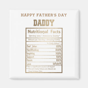 daddy nutritional facts father's day  magnet