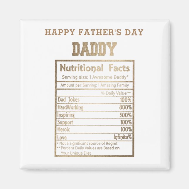 daddy nutritional facts father's day  magnet (Front)