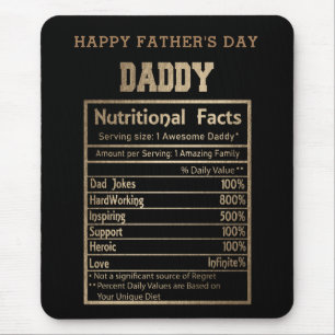 daddy nutritional facts father's day mouse pad