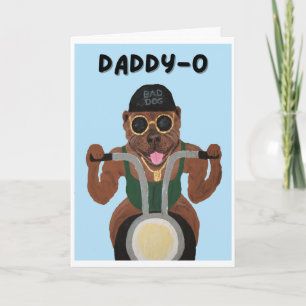 Daddy-O Happy Father's Day Pit Bull Biker Card