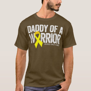 Daddy of a Warrior Childhood Cancer Dad Ribbon 155 T-Shirt