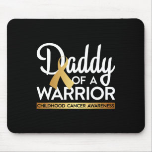 Daddy Of A Warrior Childhood Cancer Gold Ribbon Mouse Pad