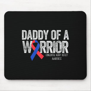 Daddy Of A Warrior T Shirt Chd Congenital Heart De Mouse Pad