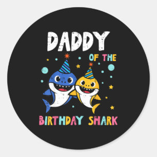 Daddy Of Bday Party Family Matching Dad Men  Classic Round Sticker