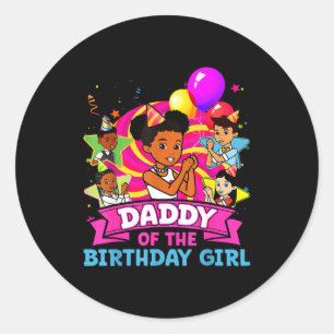 Daddy Of Birthday Girl Gracie Nk Doll Family Decor Classic Round Sticker