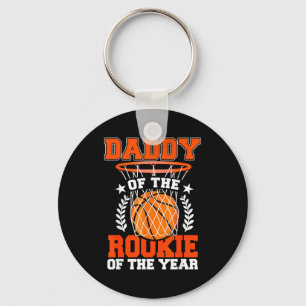 Daddy Of Rookie 1st Basketball Bday Theme Matching Keychain