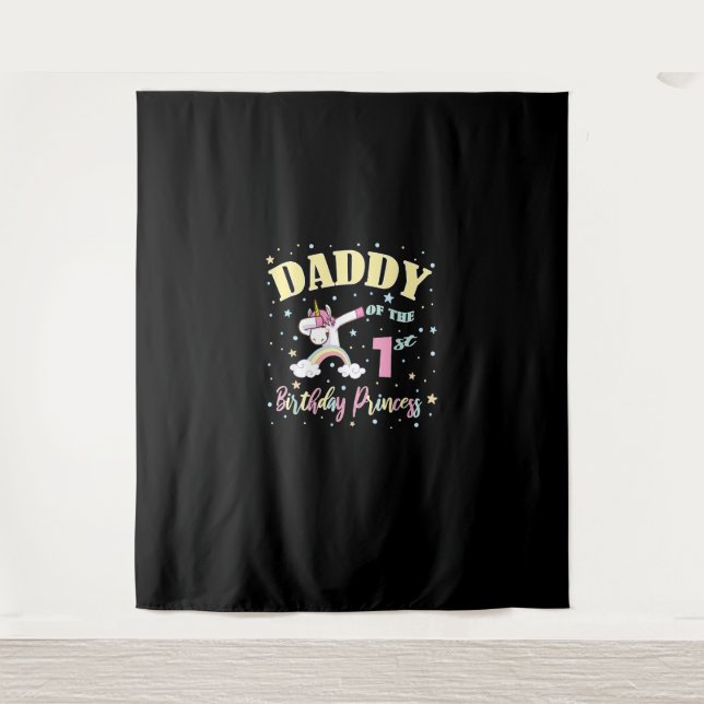 Daddy Of The 1st Birthday Princess - 1 Year Old Un Tapestry (Front)