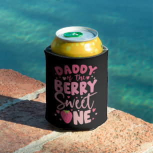 Daddy Of The Berry Sweet One Strawberry Birthday Can Cooler