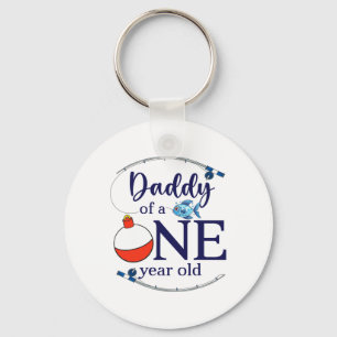 Daddy Of The Big One Fishing Boy First Birthday Of Keychain
