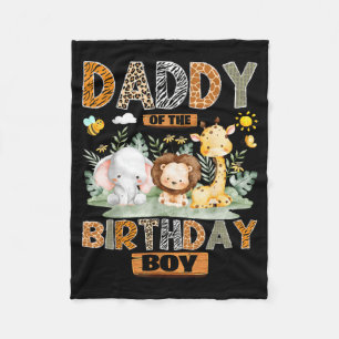 Daddy Of The Birthday Boy Safari Jungle Wild Fleece Blanket