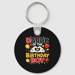 Daddy Of The Birthday Boy Shirt Matching Dad Son F Keychain