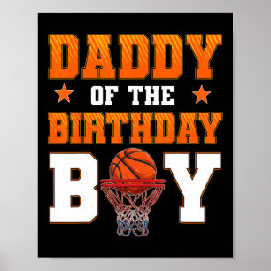 Daddy Of The Birthday Boy Sketll Party Family Matc Poster