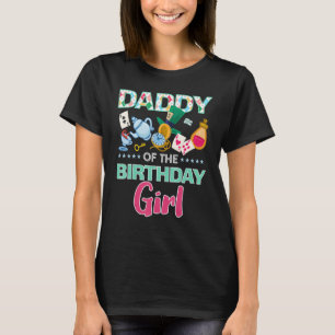 Daddy Of The Birthday Girl Onederland Pink Teal Ma T-Shirt