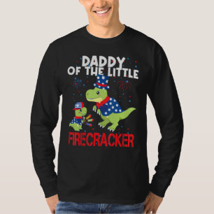 Daddy Of The Little Firecracker Cute Patriotic Tre T-Shirt