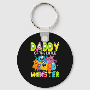 Daddy Of The Little Monster 1st Birthday Boy Party Keychain