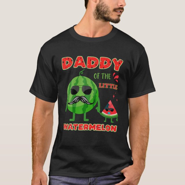 Daddy Of The Little Watermelon Lover Funny Summer  T-Shirt (Front)