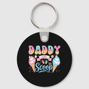 Daddy of The Scoop Ice Cream Gender Reveal Baby Keychain
