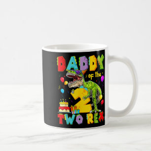 Daddy of the two rex 2nd birthday boy dinosaur coffee mug