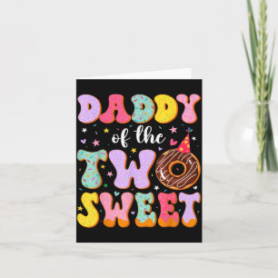 Daddy Of The Two Sweet 2nd Birthday Donut Bday Par Thank You Card