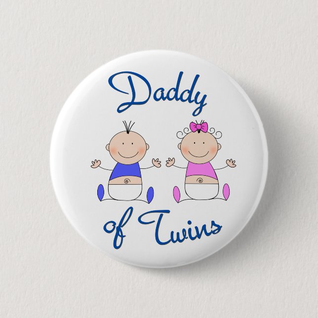 Daddy of Twins 2 Inch Round Button (Front)