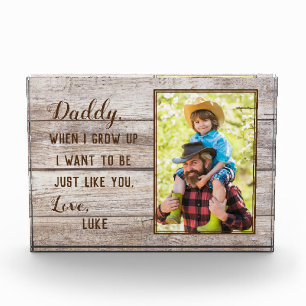Daddy One Photo When I Grow Up Wood Plank Plaque