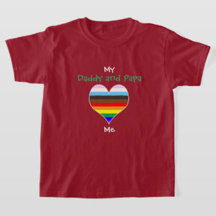 Daddy/Papa Rainbow Heart T-Shirt (for dark colours