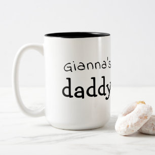 Daddy Personalized Fun Black White Two-Tone Mug