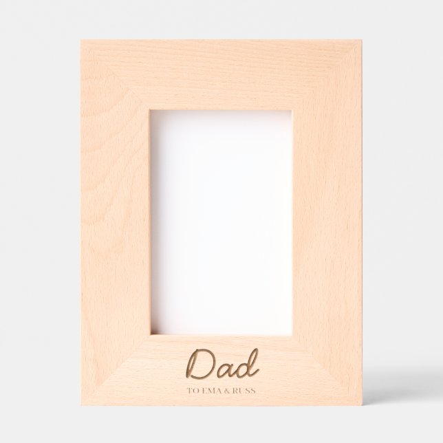 Daddy Personalized Kids Names Modern Father’s Day  Etched Frames (Front)