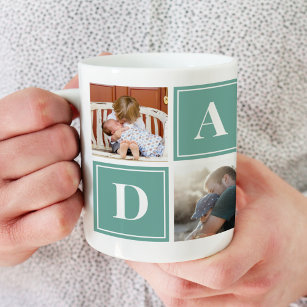 Daddy Photo Collage Custom Giant Coffee Mug