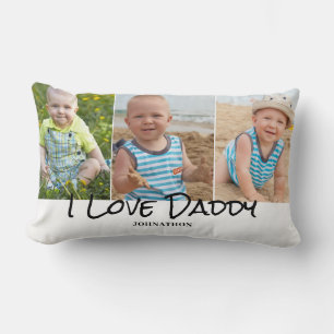 Daddy Photo Collage Father's Day Lumbar Pillow