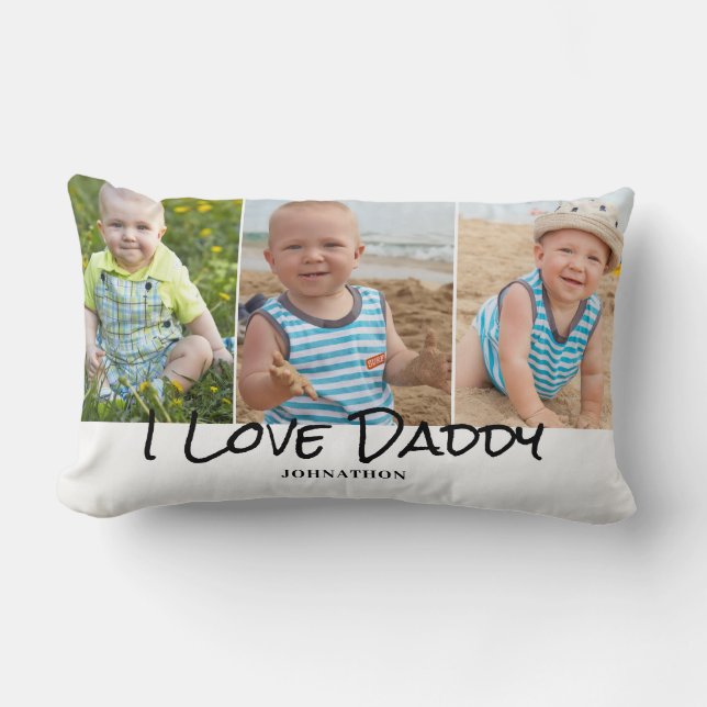 Daddy Photo Collage Father's Day  Lumbar Pillow (Front)