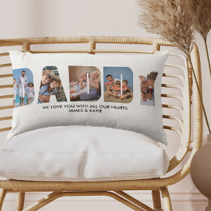DADDY Photo Collage Picture Letter Cutout Lumbar Pillow