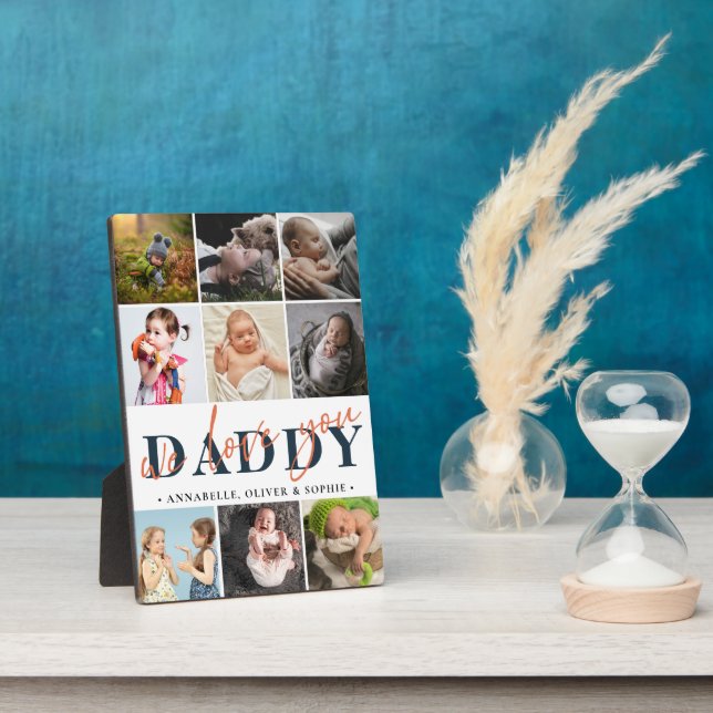 Daddy Photo Collage Typography Plaque (Side)