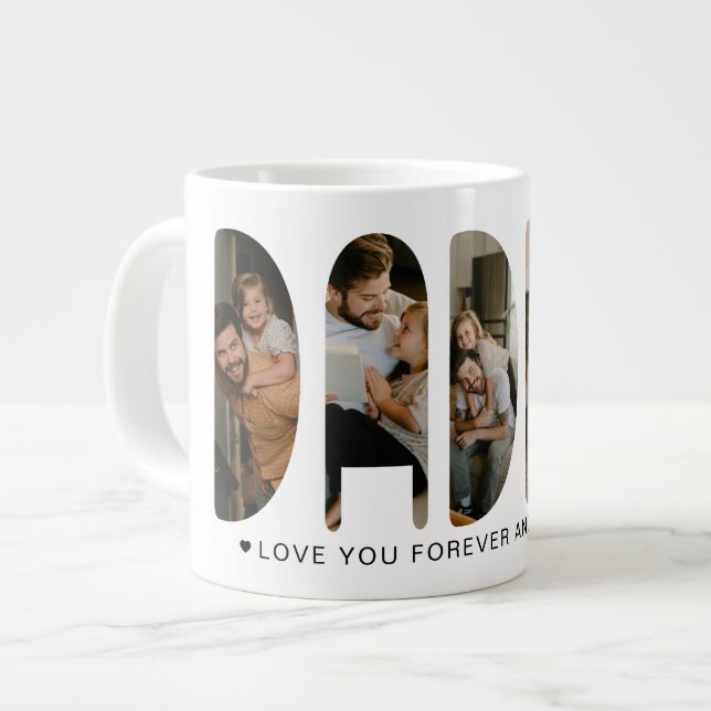 DADDY Photo Letters Large Coffee Mug (Front Left)