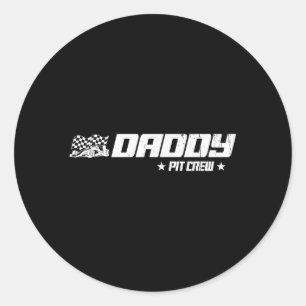 Daddy Pit Crew Race Car Birthday Family Racing Classic Round Sticker