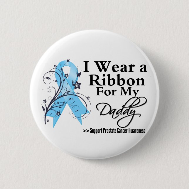 Daddy Prostate Cancer Ribbon 2 Inch Round Button (Front)
