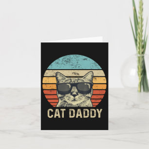 Daddy Retro Cat Sungles Cool Cat Dad Gift Fathers  Card