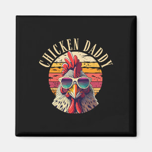 Daddy Retro Vintage 70s Chicken Dad Fathers Day Me Magnet